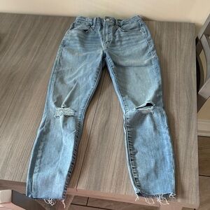 Good American Light Blue Ripped Skinny Jeans